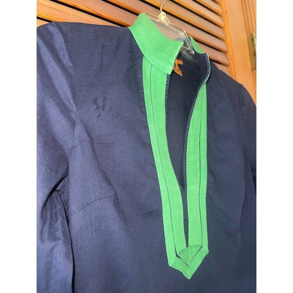 Tory Burch Women Sail to Sable Blue & Green Tunic - 2 - Picture 8 of 8